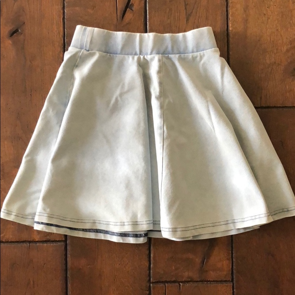 Light Wash Topshop Jean Skater Skirt